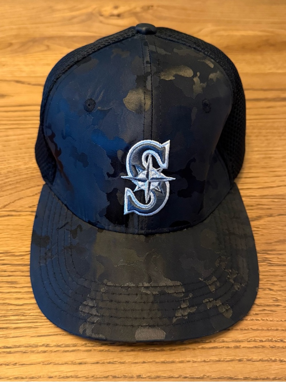 Seattle Mariners Black Camo Adjustable Trucker Hat